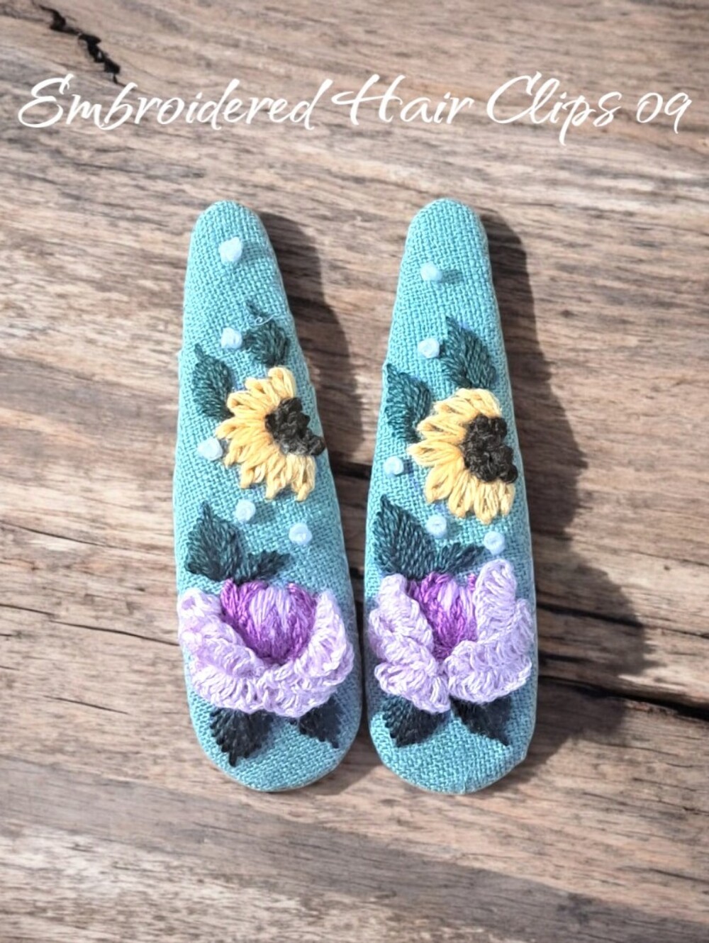 Embroidered Hair Clips - Picture 12 of 15